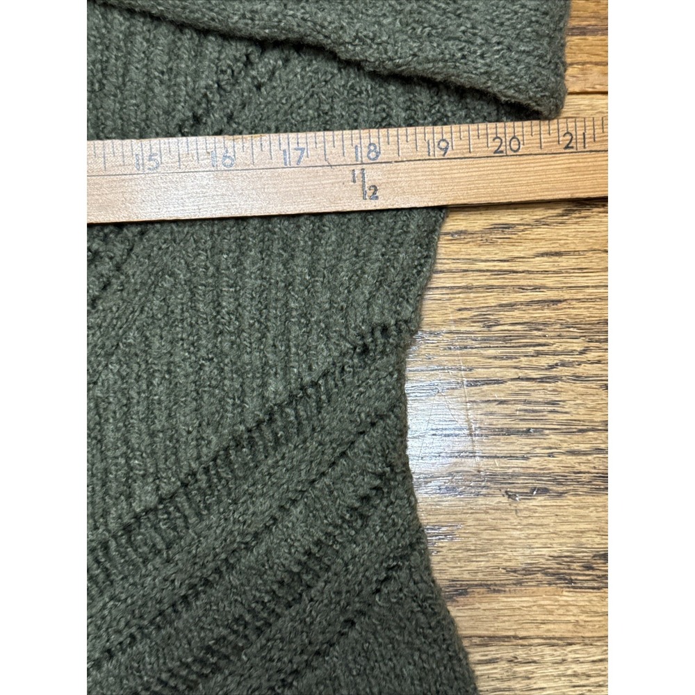 Torrid Olive Green Strappy Neck Pointelle Pullover Sweater 0 - Picture 7 of 7